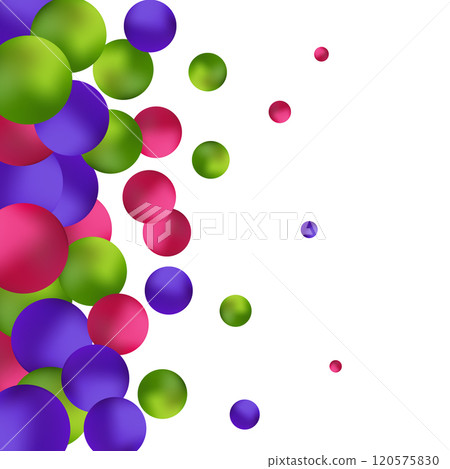 Colorful shiny glass balls 3d graphic. Precious beads. White background isolated. Eps 10 Colorful shiny glass balls 3d graphic. Precious beads. White background isolated. Eps 10 120575830