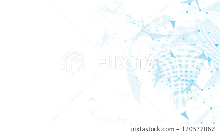 Global network connection banner design template. Header social network communication in the global business concept. Big data visualization. Internet technology 120577067