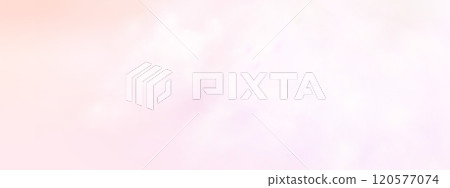 Panoramic abstract pink blue sky background. Skyscape with fluffy clouds. Gradient fantasy paradise background. 120577074