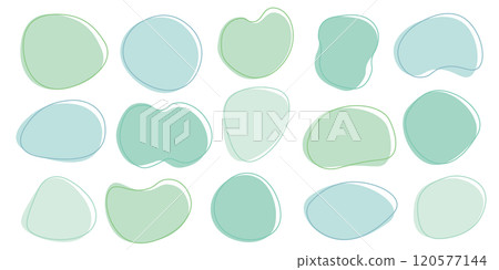 Abstract shape, shape transformation, green, yellow-green, heading, material set Abstract shape, shape transformation, green, yellow-green, heading, material set 120577144