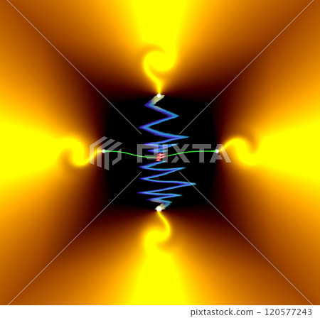 Creative drawing of space and static tension. Surrealism. An imaginary room whose energy is connected between the walls by static tension. Creative drawing of space and static tension. Surrealism. An imaginary room whose energy is connected between the walls by static tension. 120577243