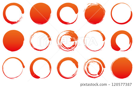 Brush red circle set frame 120577387