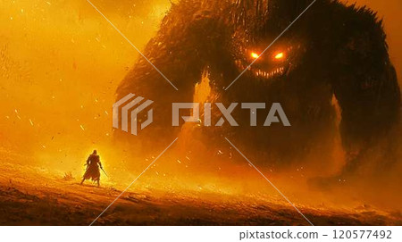 一名戰士對抗強大的敵人 一名戰士對抗強大的敵人 120577492