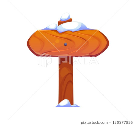 Christmas cartoon signboard cowered in snow. Xmas rustic isolated vector two side direction road pointer, winter season wooden banner or board. Christmas holiday signboard covered in snow Christmas cartoon signboard cowered in snow. Xmas rustic isolated vector two side direction road pointer, winter season wooden banner or board. Christmas holiday signboard covered in snow 120577836
