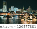 Yokohama night view and boats 120577881
