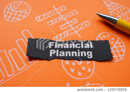 Financial planning marked on a sheet with charts. 120578050