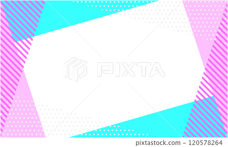 流行幾何圖案背景素材09淺藍色粉紅復古風格相框 120578264