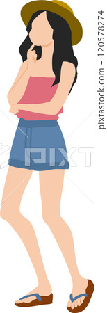 Illustration of a woman thinking Illustration of a woman thinking 120578274