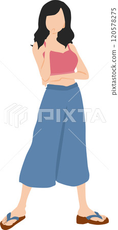Illustration of a woman thinking Illustration of a woman thinking 120578275