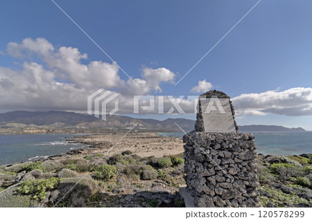 The monument of heroes dedicated to the victims of the great massacre of 1824 during the Turkish rule on the islet Elafonisi, Crete The monument of heroes dedicated to the victims of the great massacre of 1824 during the Turkish rule on the islet Elafonisi, Crete 120578299