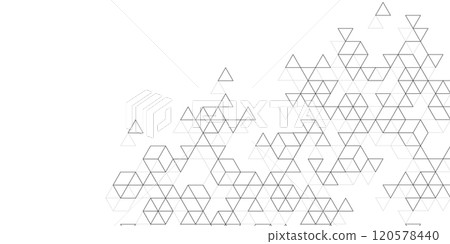 Modern abstract background with triangle and hexagon shapes pattern. Triangular geometric texture for header, web banner, website, presentation Modern abstract background with triangle and hexagon shapes pattern. Triangular geometric texture for header, web banner, website, presentation 120578440