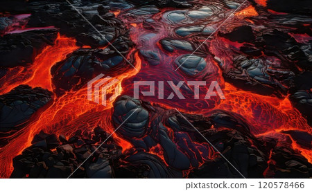 {AI image} Flowing lava 120578466