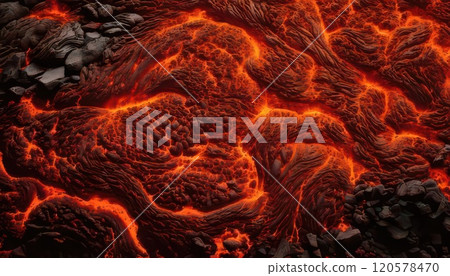 {AI image} Flowing lava 120578470