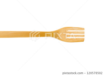 Kitchen fork made of natural wood. Kitchen fork made of natural wood. 120578502