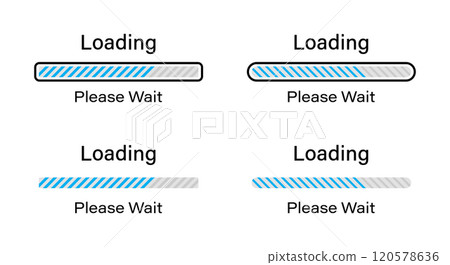 Tilted lines loading please wait symbol set in blue color. Set of slant lines loading infographics in four different styles- Bar, Rectangular bar, Rounded bar, Rounded rectangular bar for light mode. Tilted lines loading please wait symbol set in blue color. Set of slant lines loading infographics in four different styles- Bar, Rectangular bar, Rounded bar, Rounded rectangular bar for light mode. 120578636
