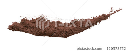 Brown powder isolated on white background Brown powder isolated on white background 120578752