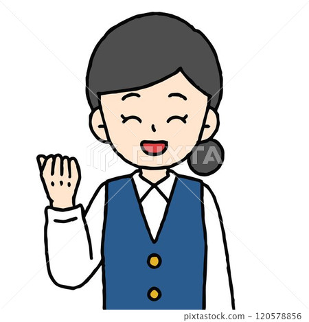 一名女辦公室職員正在做拳頭泵 一名女辦公室職員正在做拳頭泵 120578856