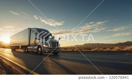 close up image of a american semi truck trailer close up image of a american semi truck trailer 120578941
