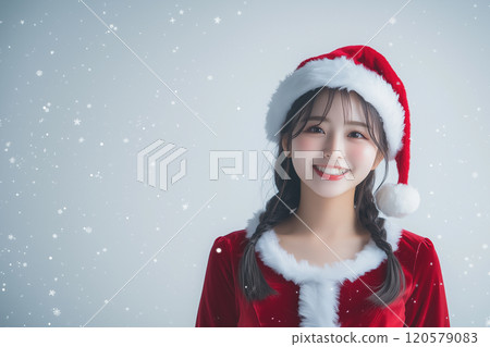 AI-generated image: Woman dressed as Santa Claus 120579083