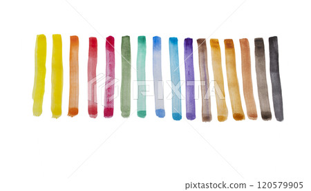 Watercolor strips paint banners. Abstract background color painting 120579905