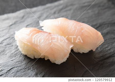 美味的魴魚握壽司 120579912