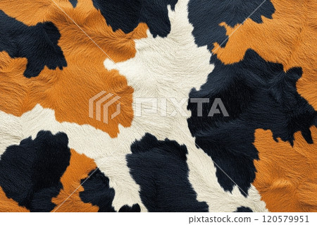 This design showcases a cow print pattern with earth tones inspired by cowboycore and the wild west lifestyle 120579951