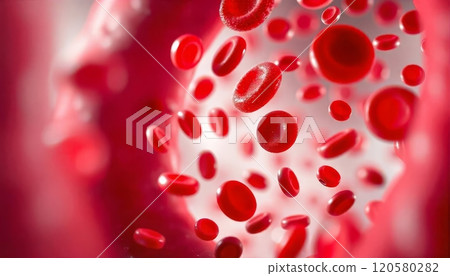 Poster showing anemia through a mix of body cells, emphasizing the deficiency in red blood cells on a complex scientific backdrop 120580282