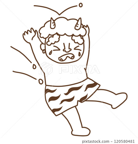 Line drawing of a demon being defeated 2 Line drawing of a demon being defeated 2 120580481
