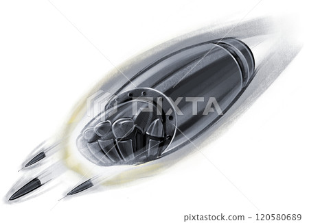 Dynamic futuristic combat glove shaped like a bullet Dynamic futuristic combat glove shaped like a bullet 120580689