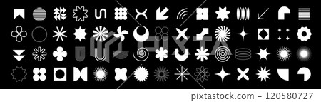 Brutalist style figures with simple geometric shapes for decor. Brutalist style figures with simple geometric shapes for decor. 120580727