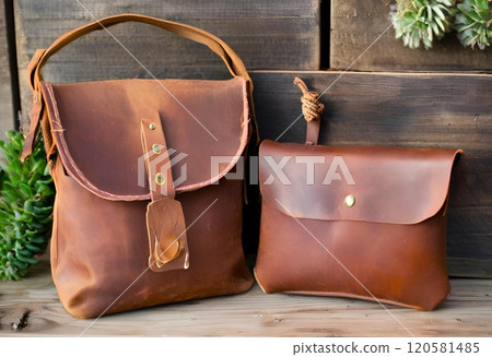 Beautiful crossbody bag made from synthetic animal leather.AI Generated 120581485