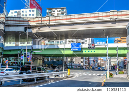 Hatagaya Station, urban landscape of Shibuya Ward, Tokyo 120581513