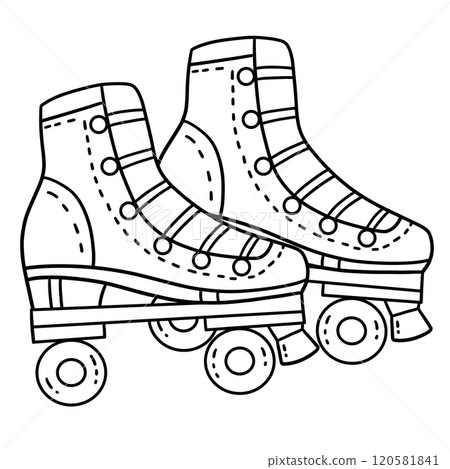 Roller Skate Isolated Coloring Page for Kids Roller Skate Isolated Coloring Page for Kids 120581841
