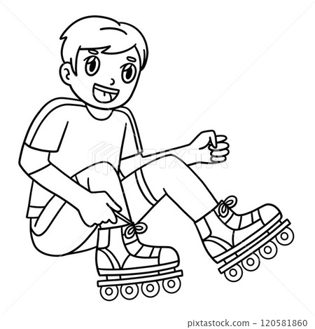 Inline Skater Wearing Skating Shoes Isolated  120581860