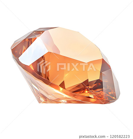 Radiant Sparkling Gem Displaying Bright Facets and Unique Shape on Transparent Background 120582223