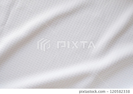 White sports clothing fabric football shirt jersey texture abstract background 120582338