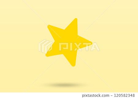Yellow star shape paper sticker label isolated on yellow background Yellow star shape paper sticker label isolated on yellow background 120582348