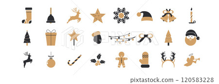 Flat style Christmas icons. Flat style Christmas icons. 120583228