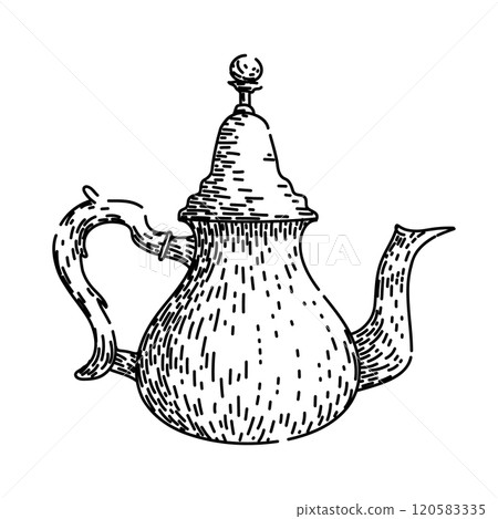 retro teapot sketch hand drawn vector retro teapot sketch hand drawn vector 120583335
