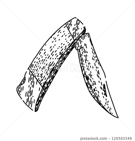 folding pocket knife sketch hand drawn vector 120583349