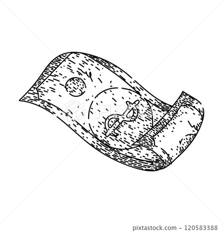 banknote dollar bill sketch hand drawn vector 120583388