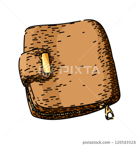 classic wallet sketch hand drawn vector 120583528