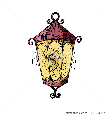 classic vintage lantern sketch hand drawn vector classic vintage lantern sketch hand drawn vector 120583546