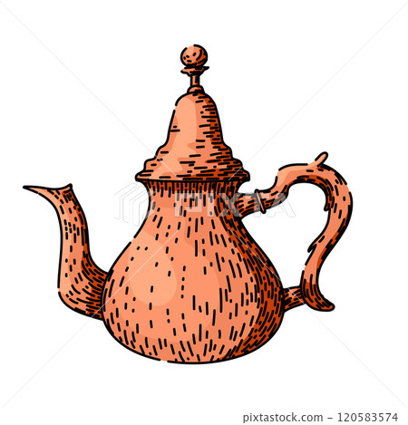 retro teapot sketch hand drawn vector retro teapot sketch hand drawn vector 120583574