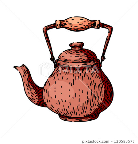 collectible teapot sketch hand drawn vector collectible teapot sketch hand drawn vector 120583575