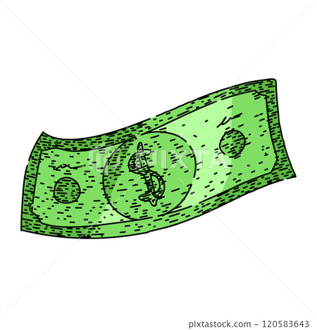 finance dollar bill sketch hand drawn vector 120583643