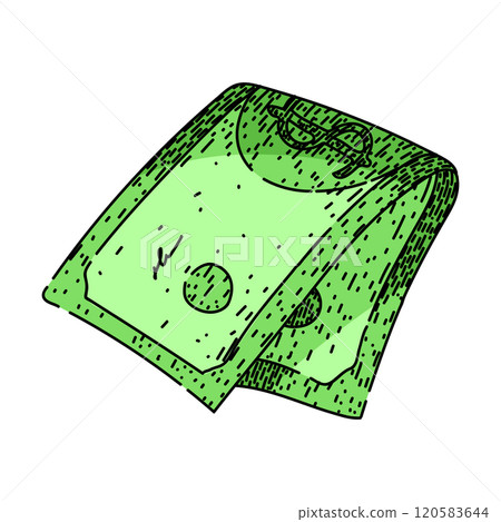 money dollar bill sketch hand drawn vector 120583644
