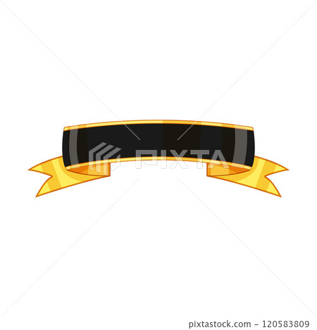 chic ribbon golden luxury cartoon vector illustration chic ribbon golden luxury cartoon vector illustration 120583809
