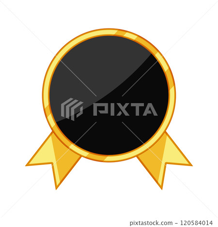 exclusivity badge golden luxury cartoon vector illustration 120584014
