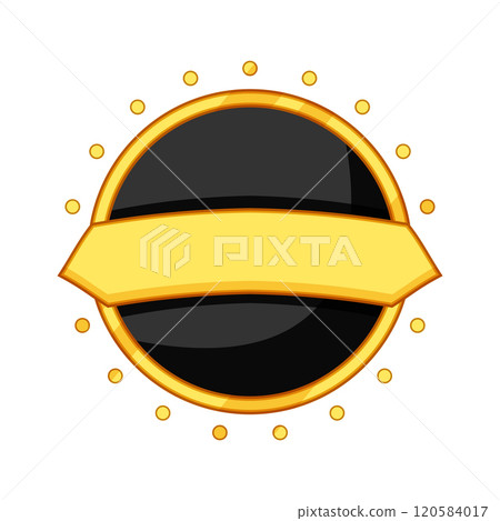 prestige badge golden luxury cartoon vector illustration 120584017